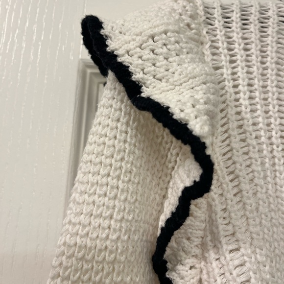 Fate White Knit Top with Black Trim - Picture 3 of 8